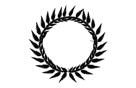 Download Circular Laurel Foliate Silhouettes Free - Foliate Collection