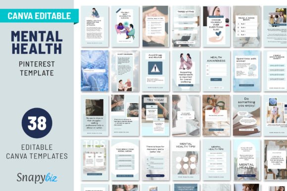 Download Mental Health Pinterest Canva Pin Temp - Premium Resources